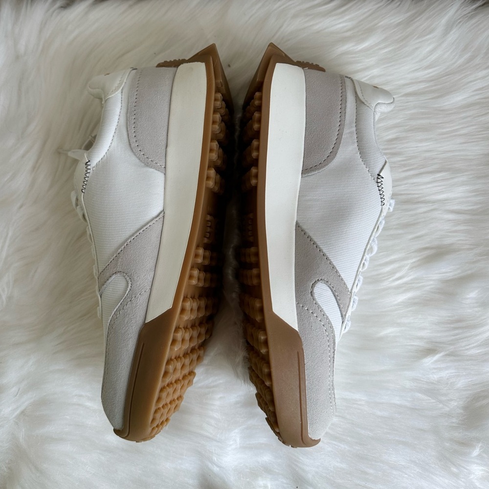 NIB Sam Edelman Layla Suede and Nylon Fashion Sneakers White Multi size 7.5 - Picture 7 of 16